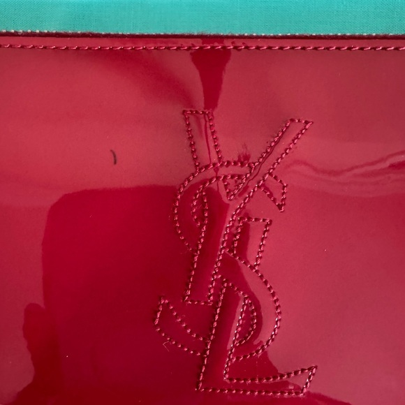 YSL Red Patent Leather Zip Wallet - Picture 3 of 14